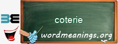 WordMeaning blackboard for coterie